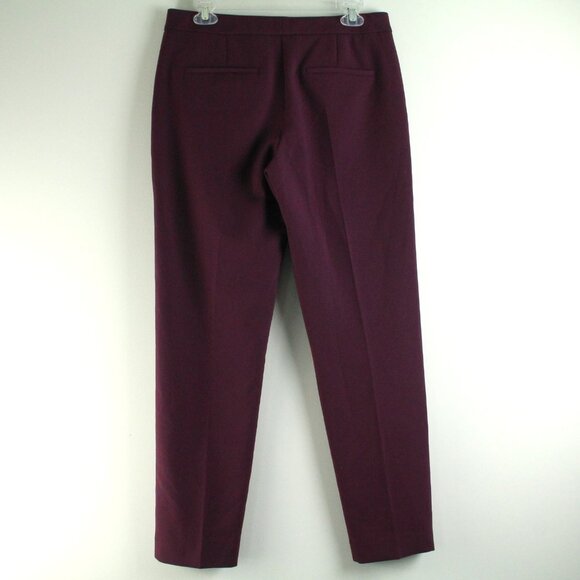 Hugo Boss Atiluna Burgundy Slim Fit Mid Rise Trouser Ankle Pants IT 40 US 4 NWT - Picture 3 of 6